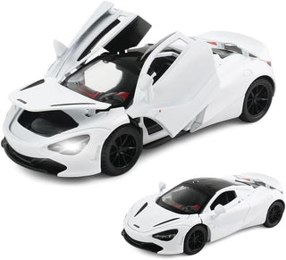 Premium Quality Die Cast Bugatti Simulation Pull Back Sports Toy Car (MCLREN 720) (White)