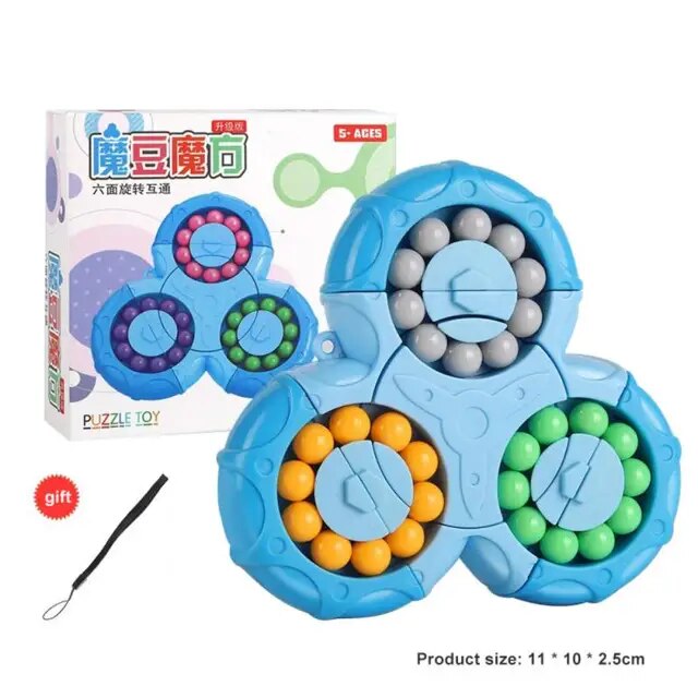 2-in-1 Triangle Rotating Puzzle & Spinner Magic Bean Fingertip Toy Age ...