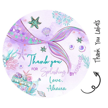 Round Thank You Label - Mermaid Love (24 Pcs) (PREPAID ONLY)