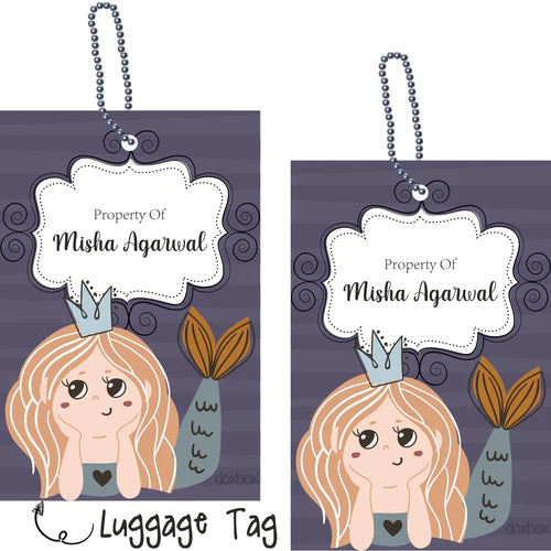Luggage Tags - Mermaid Queen - Pack of 2 Tags - PREPAID ONLY