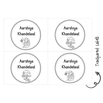 Transparent Labels - Mermaid - Pack of 72 Tags - (PREPAID ONLY)