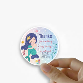 Round Thank You Label - Mermaid (24 Pcs) (PREPAID ONLY) (Dispatch in 5-6 Days)