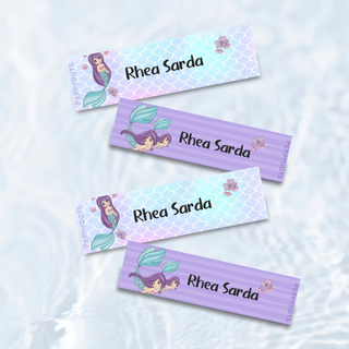 Waterproof Labels - Mermaid -  Pack of 88 labels - PREPAID ONLY