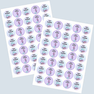 Round Waterproof Labels - Mermaid (77 pcs) (PREPAID ONLY)
