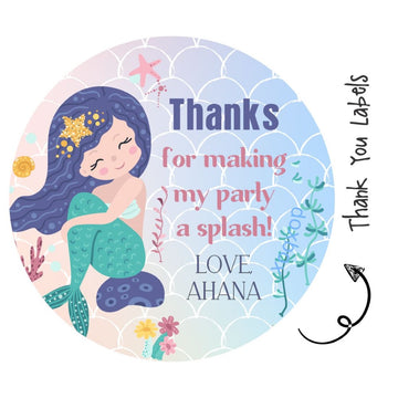 Round Thank You Label - Mermaid Love (24 Pcs) (PREPAID ONLY)
