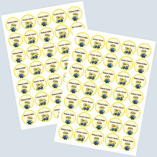 Round Waterproof Labels - Minion (77 Pcs) (PREPAID ONLY)