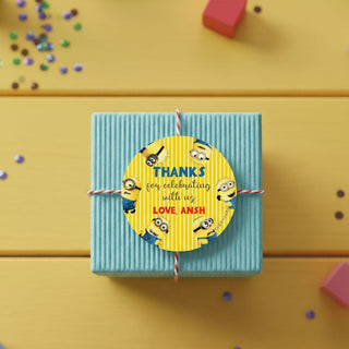 Round Thank You label - Minions (24 Pcs) (PREPAID ONLY) (Dispatch in 5-6 Days)
