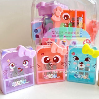 Cute Kitty Face Dual Pencil Sharpener