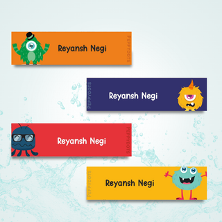 Waterproof Labels - Monster - Pack of 88 labels - PREPAID ONLY