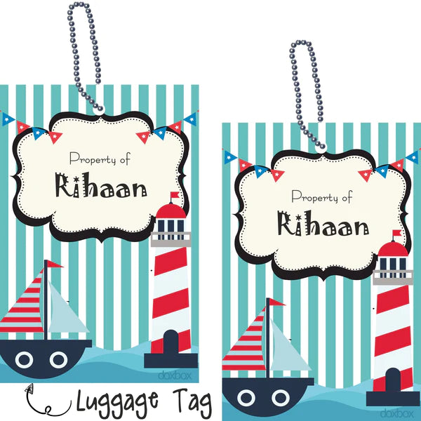 Luggage Tags - Nautical Blue - Pack of 2 Tags - PREPAID ONLY