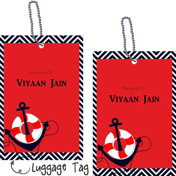 Luggage Tags - Nautical - Red - Pack of 2 Tags - PREPAID ONLY