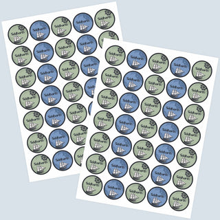 Round Waterproof Labels - Nautical (77 Pcs) (PREPAID ONLY)