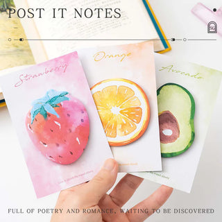 Kawaii Fruit Shaped Sticky Notes | Memo Pads for Kids (Pack of 4)