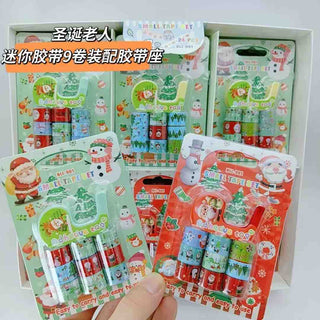 Christmas Theme Washi Sticker Tape Rolls with Dispenser