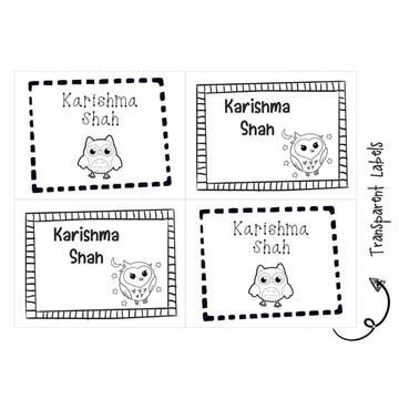 Transparent Labels - Owl - Pack of 72 Tags - (PREPAID ONLY)