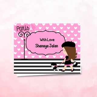 Personalised Gift Notecard - Paris Dog (18pcs) (PREPAID ONLY) (Dispatch in 5-6 Days)