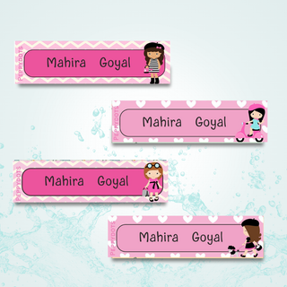 Waterproof Labels - Paris Girl - Pack of 88 labels - PREPAID ONLY