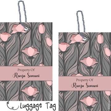 Luggage Tags -  Peach Roses Elder - Pack of 2 Tags - PREPAID ONLY