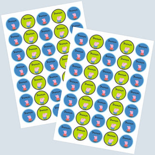 Round Waterproof Labels - Peppa Pig (77 Pcs) (PREPAID ONLY)