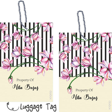 Luggage Tag - Pink Tulip - Pack of 2 Tags - PREPAID ONLY