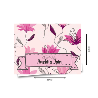 Personalised Gift Notecard - Pink Tulips (18pcs) (PREPAID ONLY) (Dispatch in 5-6 Days)