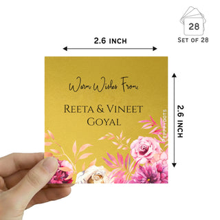 Golden Gift Tag - Pink Flowers (PREPAID)