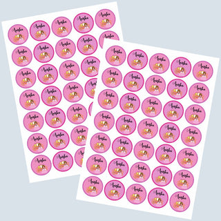 Round Waterproof Labels - Princess (77 pcs) (PREPAID ONLY)