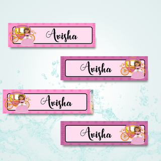 Waterproof Labels - Princess - Pack of 88 labels - PREPAID ONLY