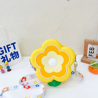 Cute Flower shaped Silicon Sling Bag with Mirror, Comb, Hair Clip and Key Chain