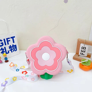 Cute Flower shaped Silicon Sling Bag with Mirror, Comb, Hair Clip and Key Chain