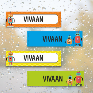 Waterproof Labels - Robot - Pack of 88 labels - PREPAID ONLY