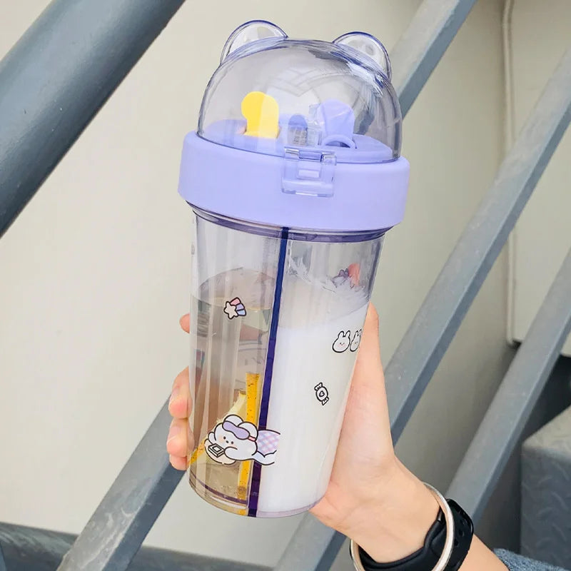 2 compartment water bottle 420ml