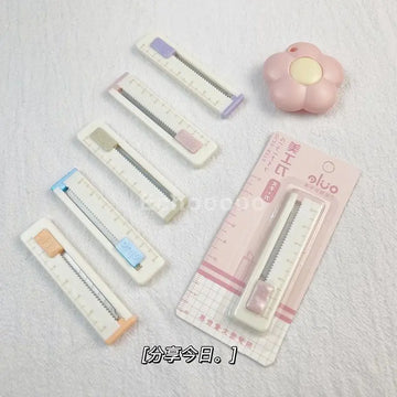 Mini Ruler Design Pocket Art & Craft Paper Cutter Knife (Random Colour)