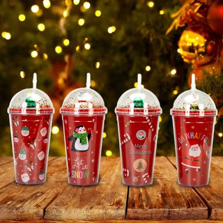 Christmas Theme 450ml Glittery Sipper for Kids (Random)
