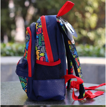 Dino Design Backpack with Front Pocket for Kids