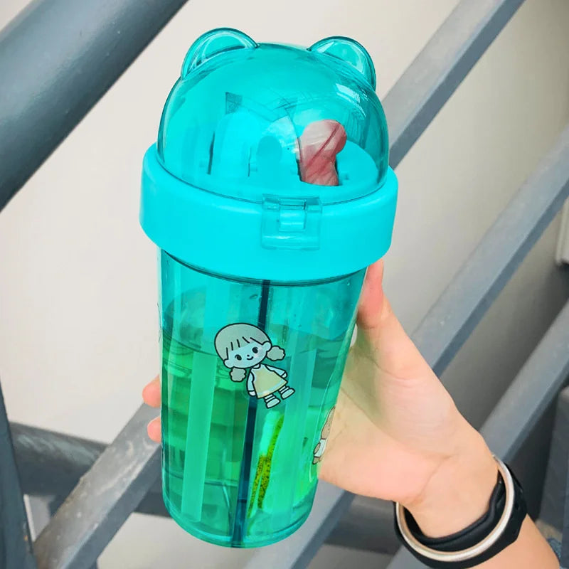 2 compartment water bottle 420ml