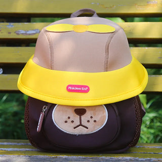 Cute 3D Bear with Cap Design Backpack for Kids