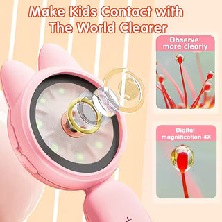 Cute Cat Digital Microscope with LED & Rechargeable Battery