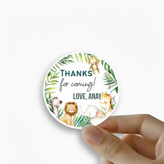 Round Thank You Label - Safari Animals (24 Pcs) (PREPAID ONLY) (Dispatch in 5-6 Days)