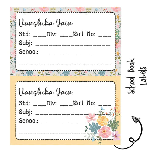 School Book Label - Bouquet - Pack of 36 labels - (PREPAID ONLY)