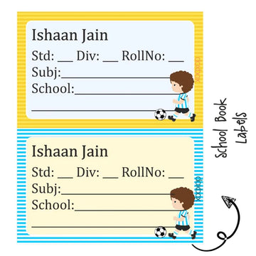 School Book Label - Football - Pack of 36 labels - (PREPAID ONLY)