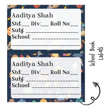 School Book Label - Space- Pack of 36 labels (PREPAID ONLY)