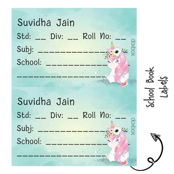 School Book Label - Unicorn Dreams - Pack of 36 labels (PREPAID ONLY)