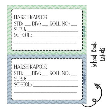 School Book Label - Zig Zag - Pack of 36 labels - PREPAID ONLY