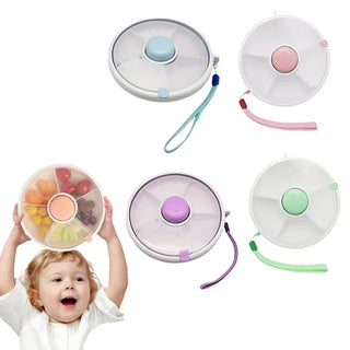 Portable Rotating Snack and Dry Fruit Organizer for Kids & Adults