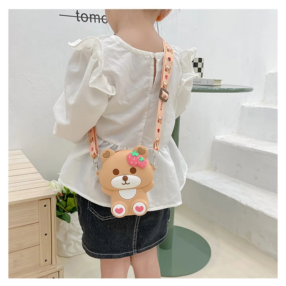 cute teddy sling bag for kids