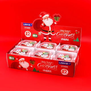 8-Piece Christmas Themed Eraser In Square Jar