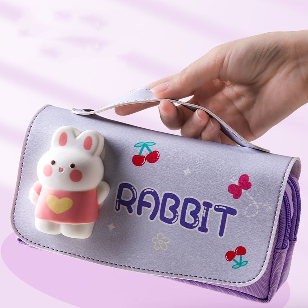 HASTHIP Soft Touch Pencil Case with Compartments, 3D Stereo  Cartoon Pencil Box Cartoon Art Plastic Pencil Boxes - Box