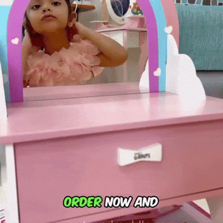 Cots and Cuddles Premium Quality Wooden Makeup Dressing Table for Kids