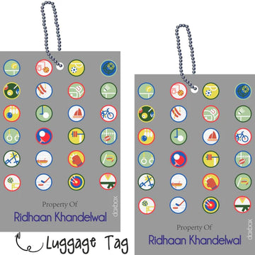 Luggage Tags - Sports - Pack of 2 Tags - PREPAID ONLY